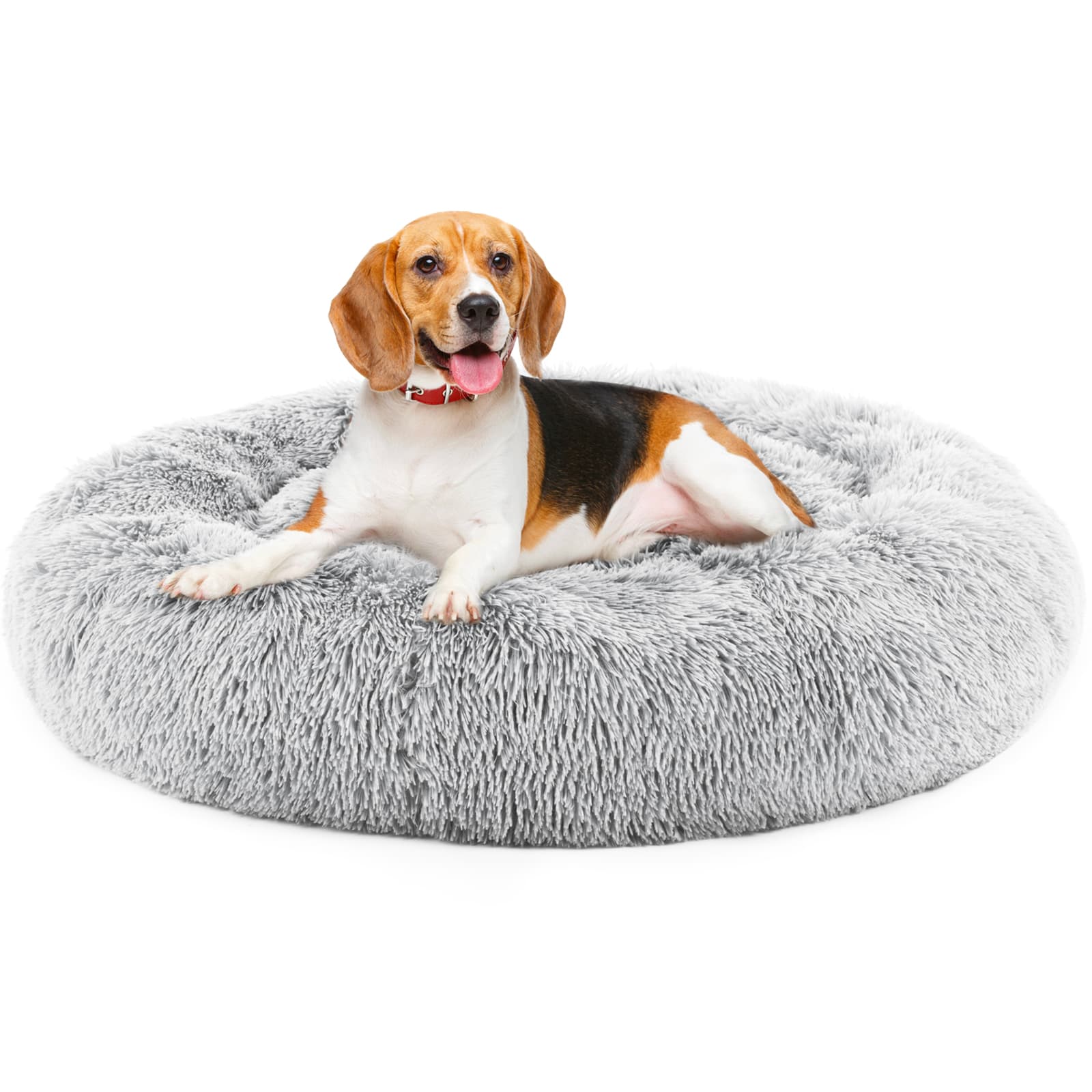 Anti-Slip Round Fluffy Plush Faux Fur Pet Bed, view 3