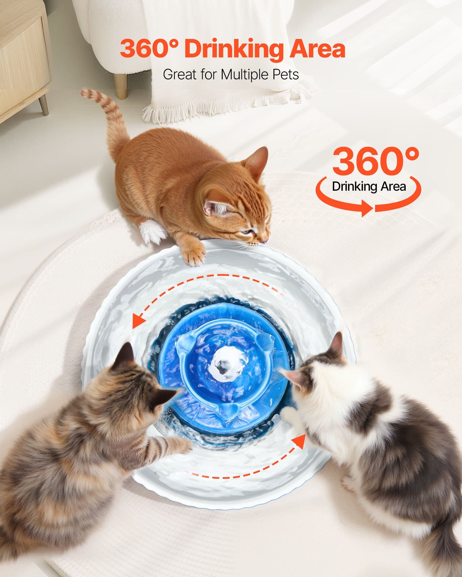 Ceramic Pet Water Fountain 2.1l/71oz Cupcake Pet Fountain, view 2