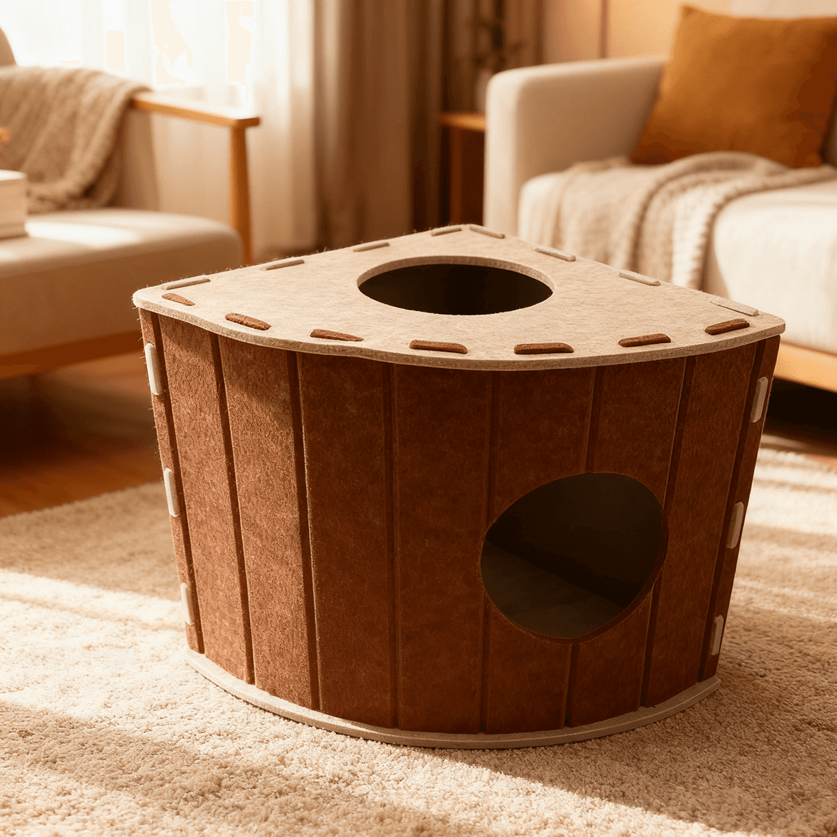 Enclosed Large Scratch-Resistant Calming Pet Bed, view 4