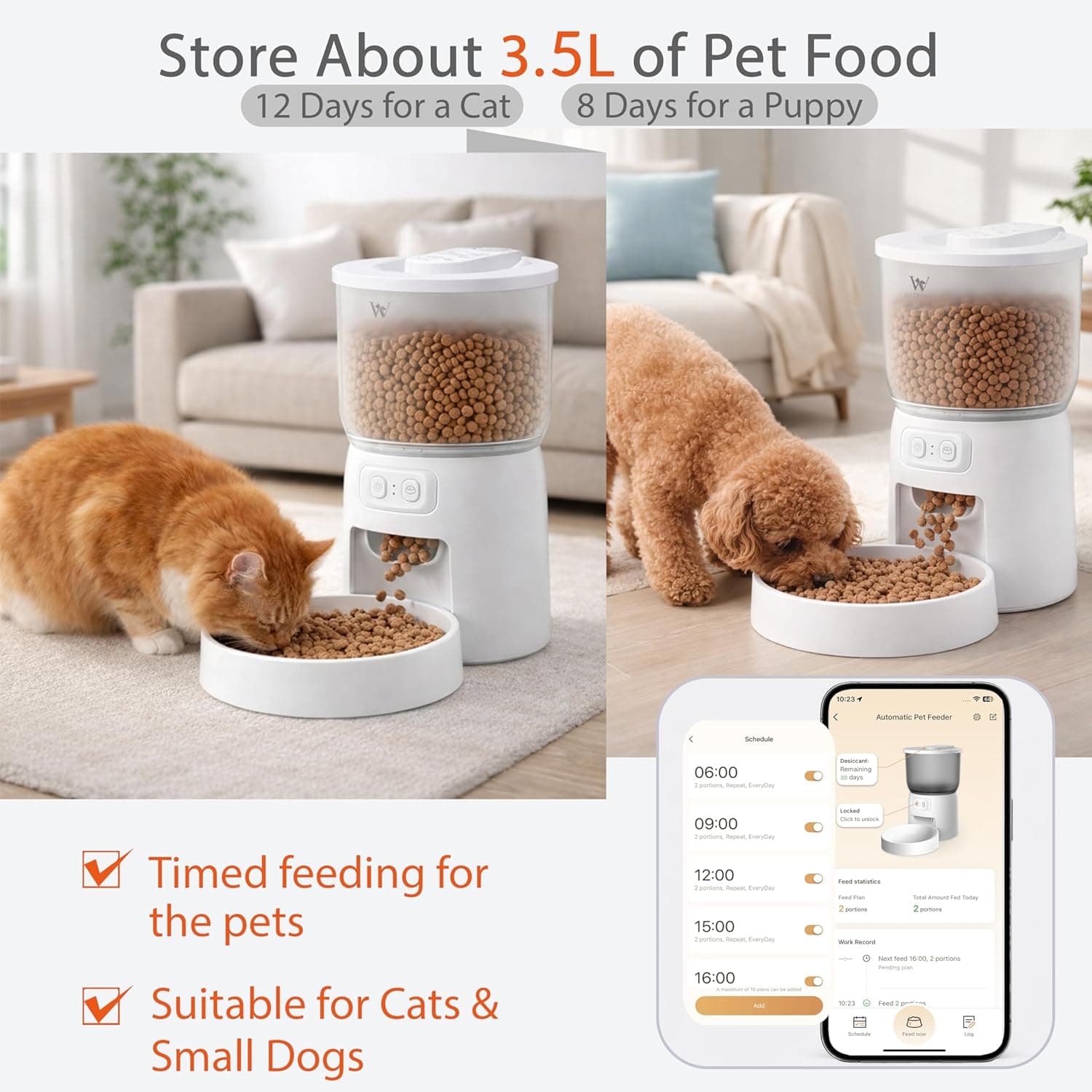 Waithem Wi-Fi Automatic Pet Feeder, view 6