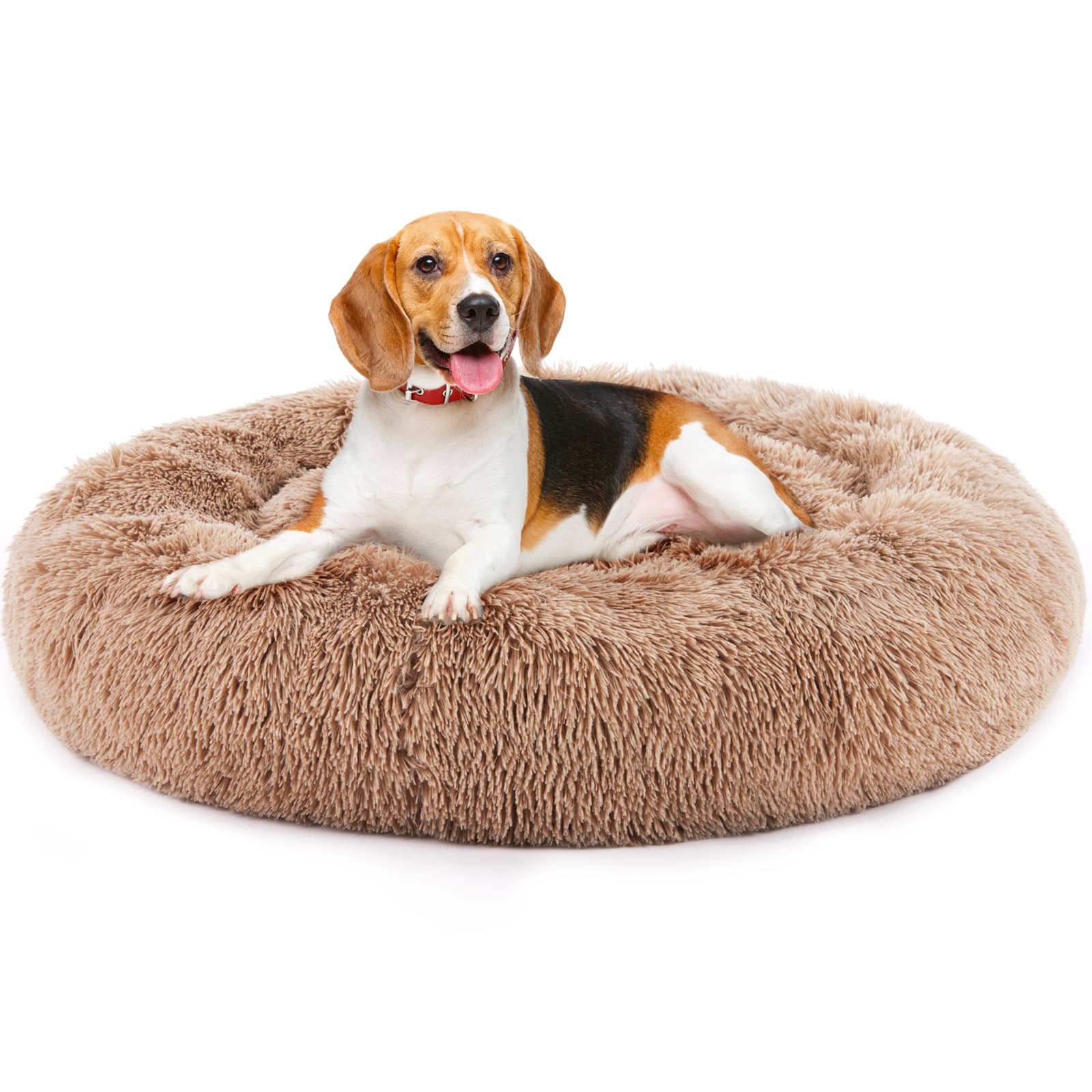 Anti-Slip Round Fluffy Plush Faux Fur Pet Bed, view 2