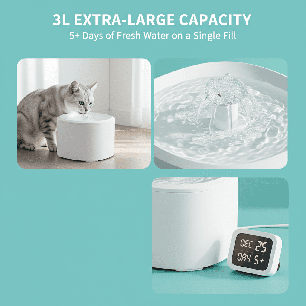 Ultra Quiet Anti-Dry Burn Pet Water Fountain, view 5
