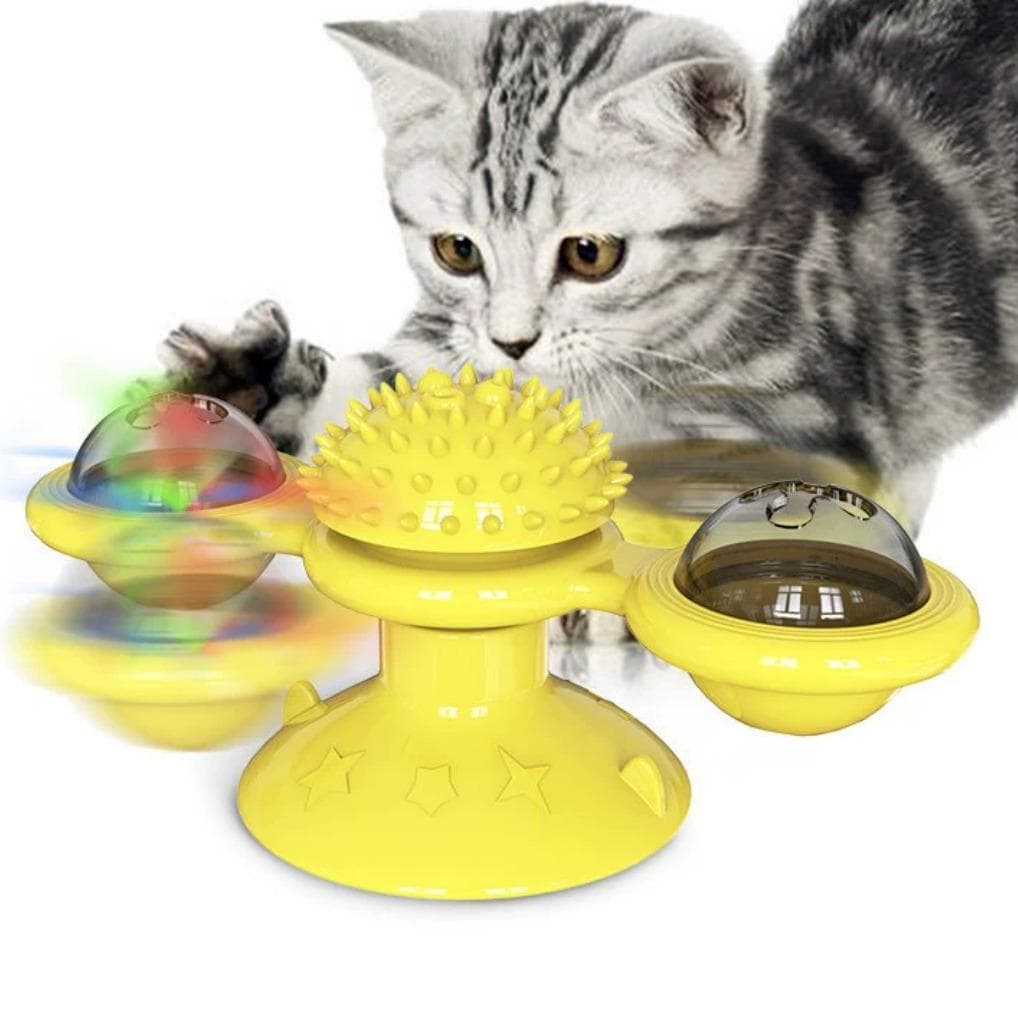 Interactive Windmill Cat Toy with LED Light Ball, view 6