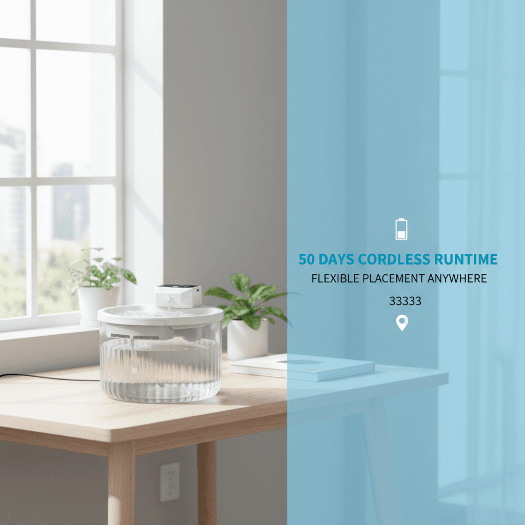 2000ml Wireless Pet Drinking Fountain, view 4