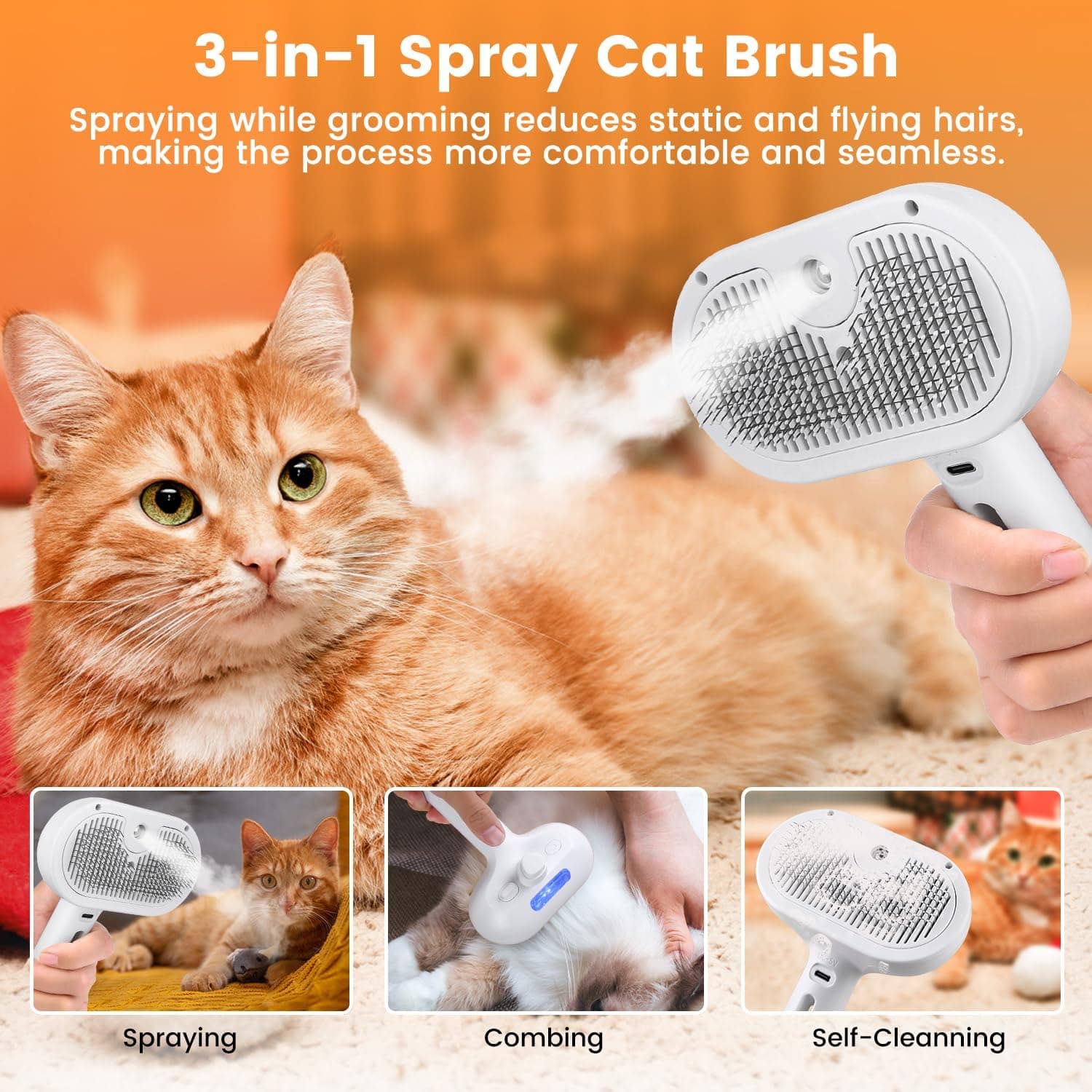 3 in 1 Pet Steam Brush, view 7