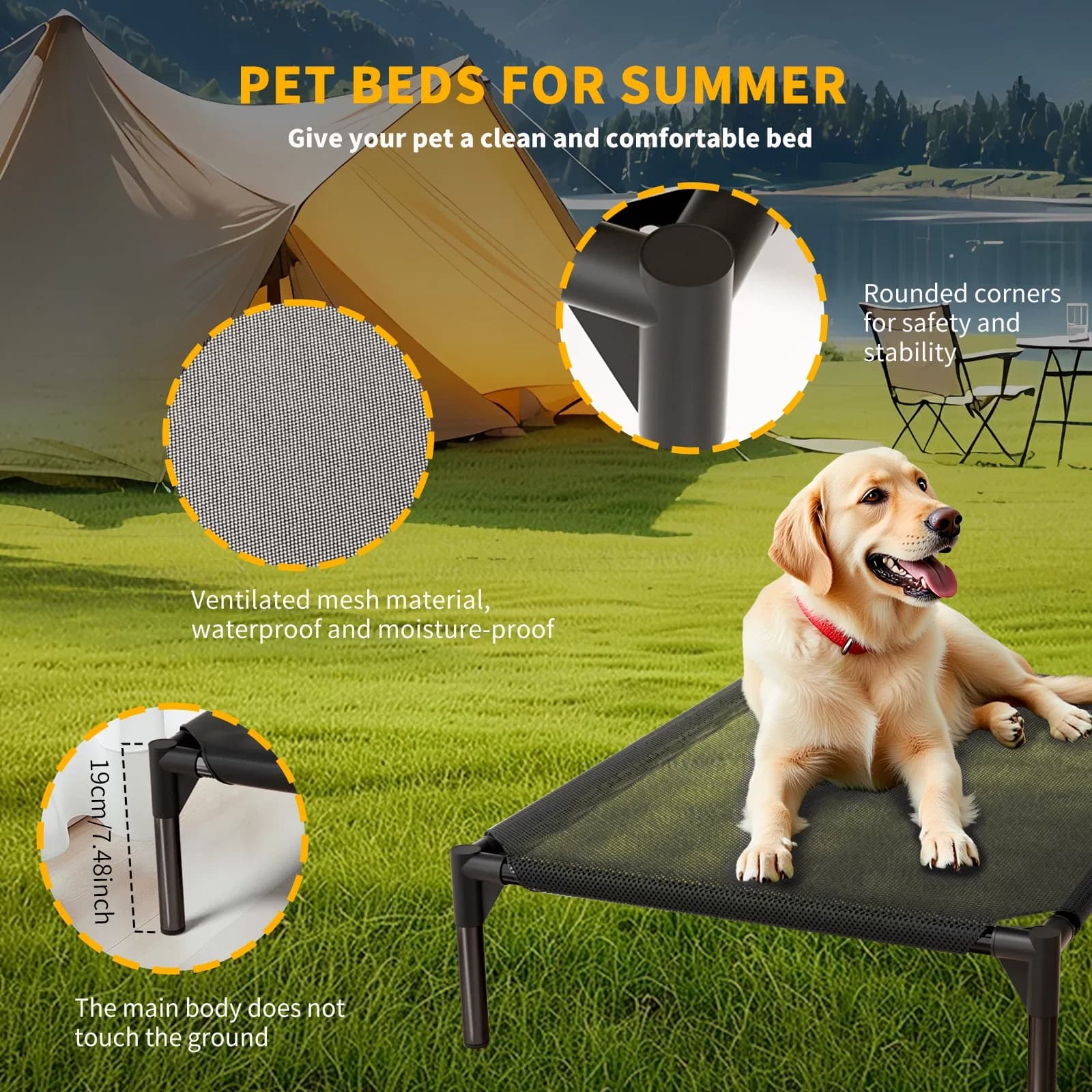 Elevated Breathable Mesh Pet Bed, view 5