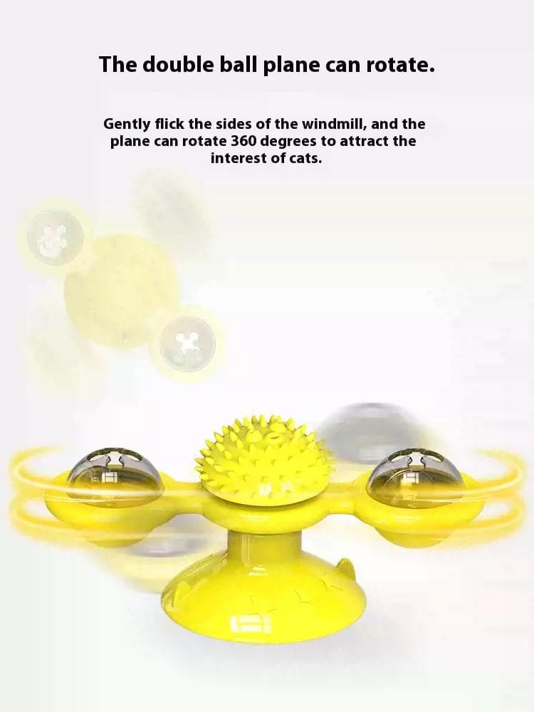 Interactive Windmill Cat Toy with LED Light Ball, view 5