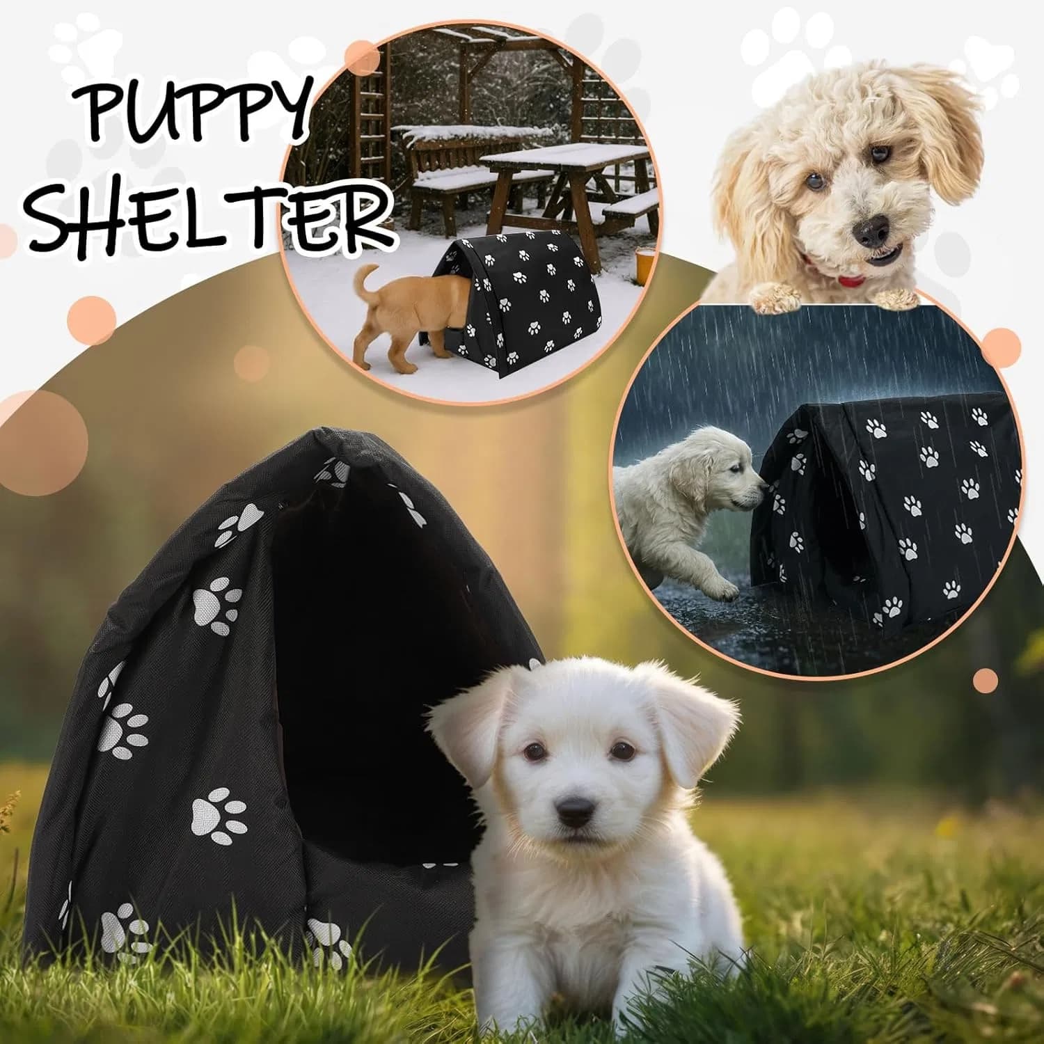 Winter Outdoor Pet House with Self Warming Pad, view 3