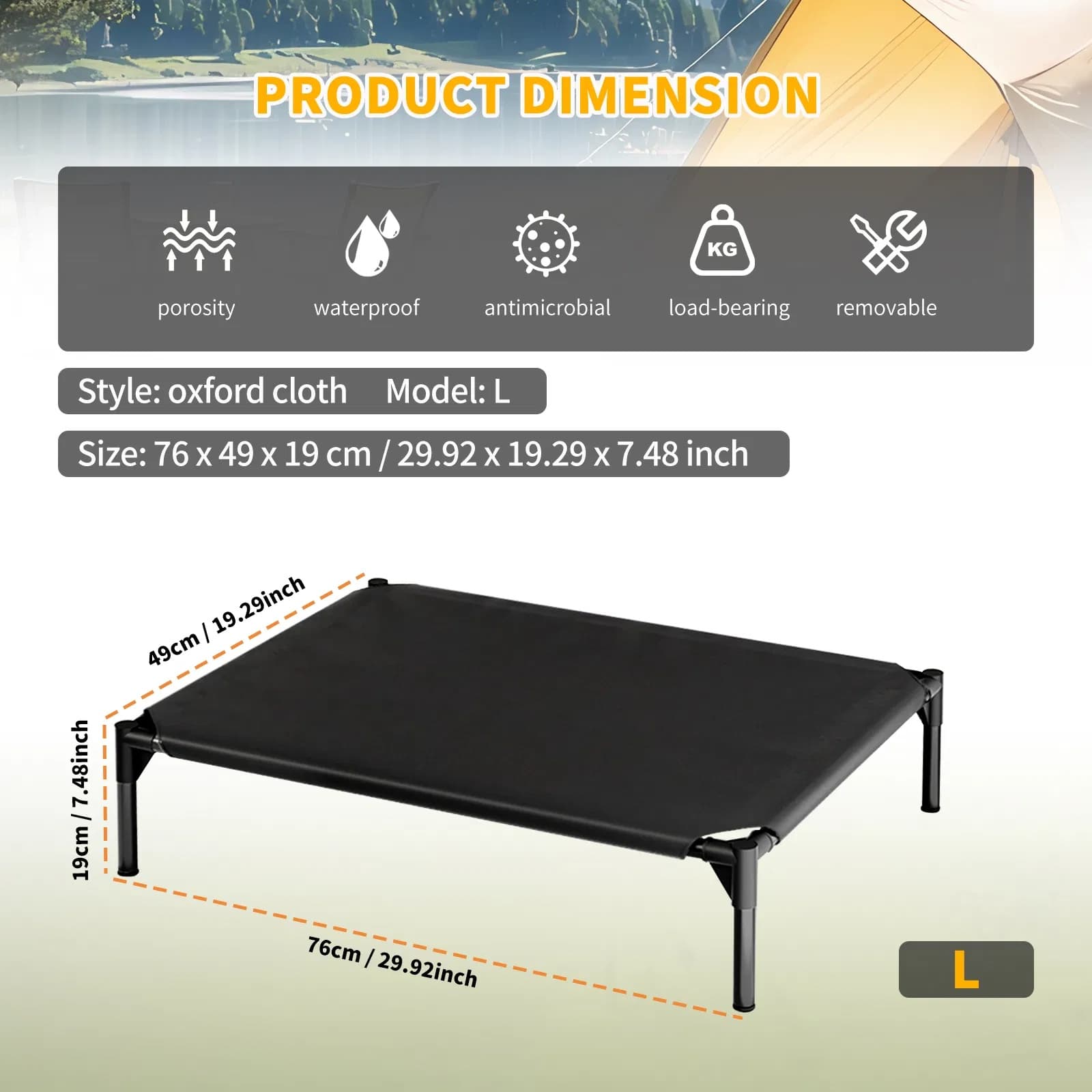 Elevated Breathable Mesh Pet Bed, view 3