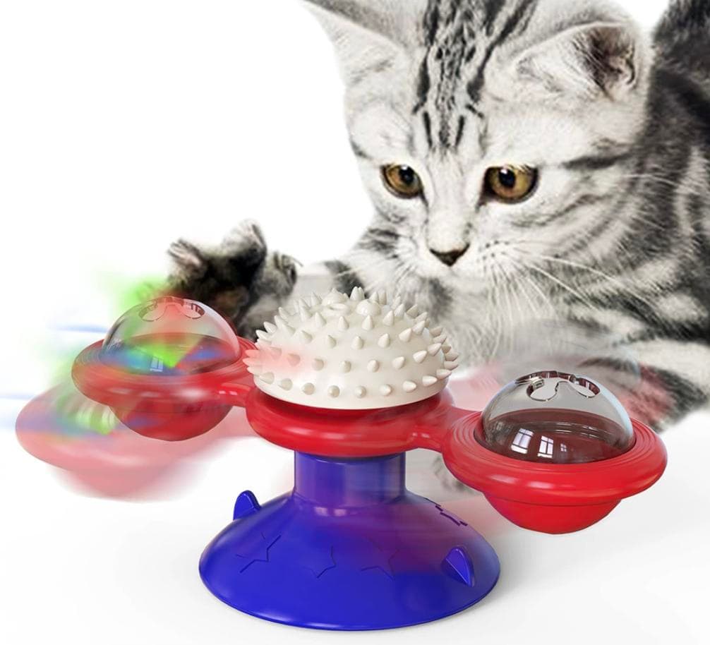 Interactive Windmill Cat Toy with LED Light Ball, view 4