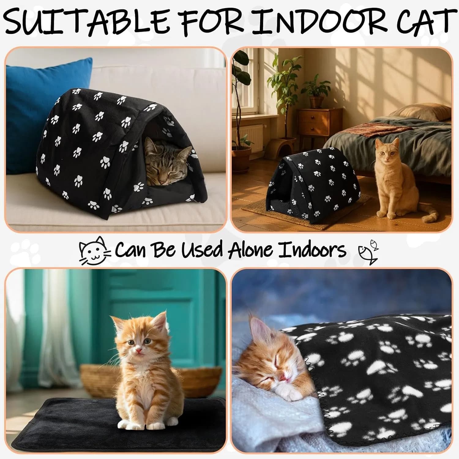 Winter Outdoor Pet House with Self Warming Pad, view 4